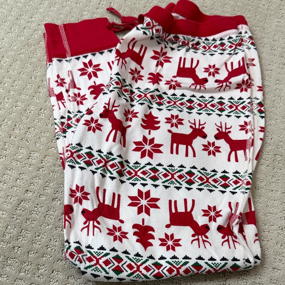 Hanna Andersson Holiday Reindeer Pajama Pants - Red, White, Green